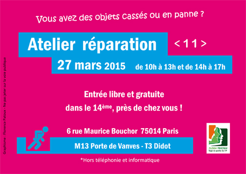 Vendredi 27 mars – Prochain Atelier Réparation avec la Bricothèque