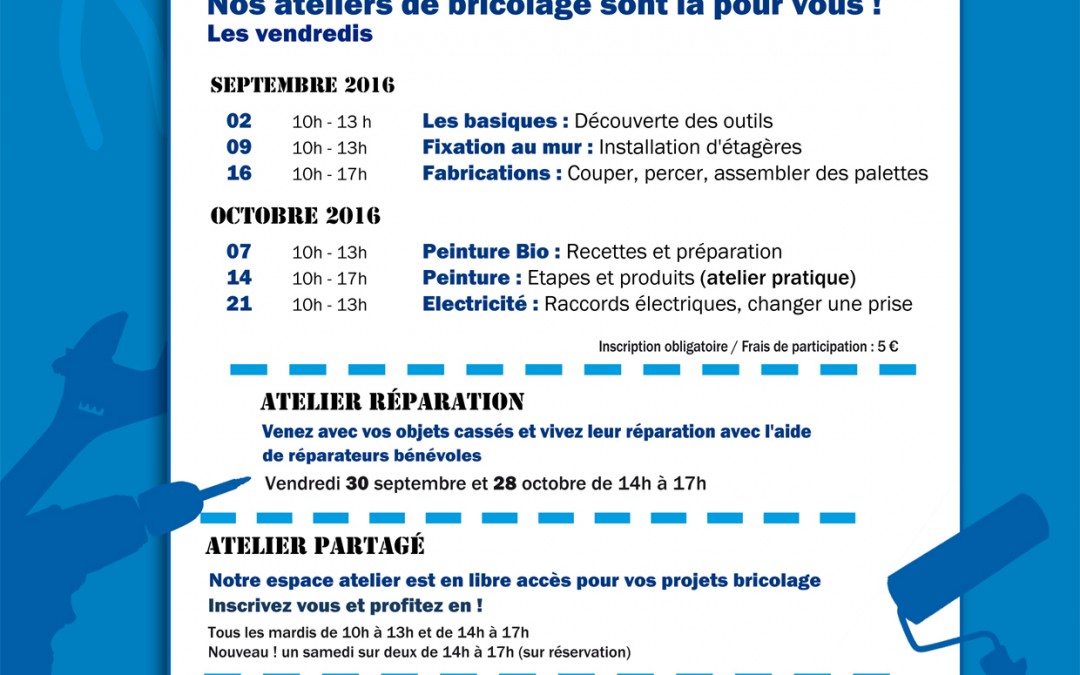 Septembre et octobre 2016 – Agenda Bricothèque